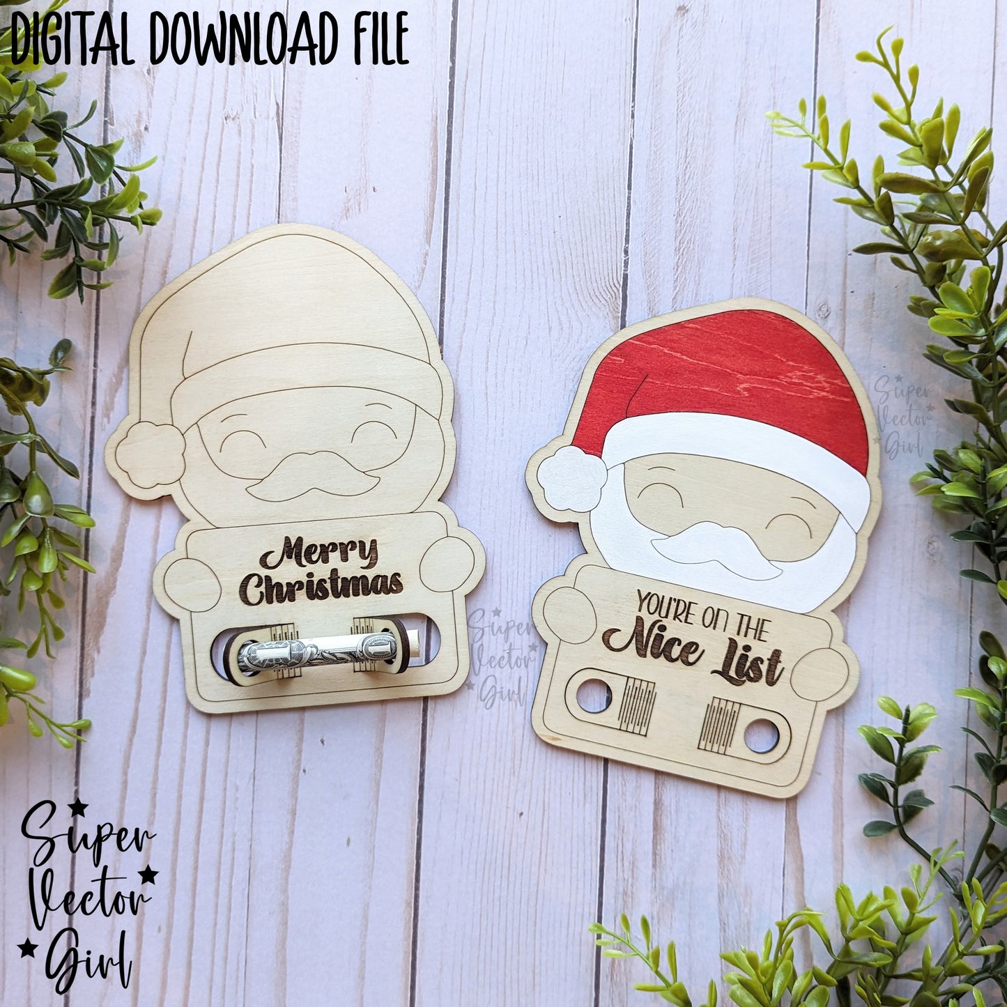 Christmas Money Holder, Santa Cash Gift Ideas, SVG, Laser Cut File files, present kids money cake gift card, personalized name, stocking stuffer