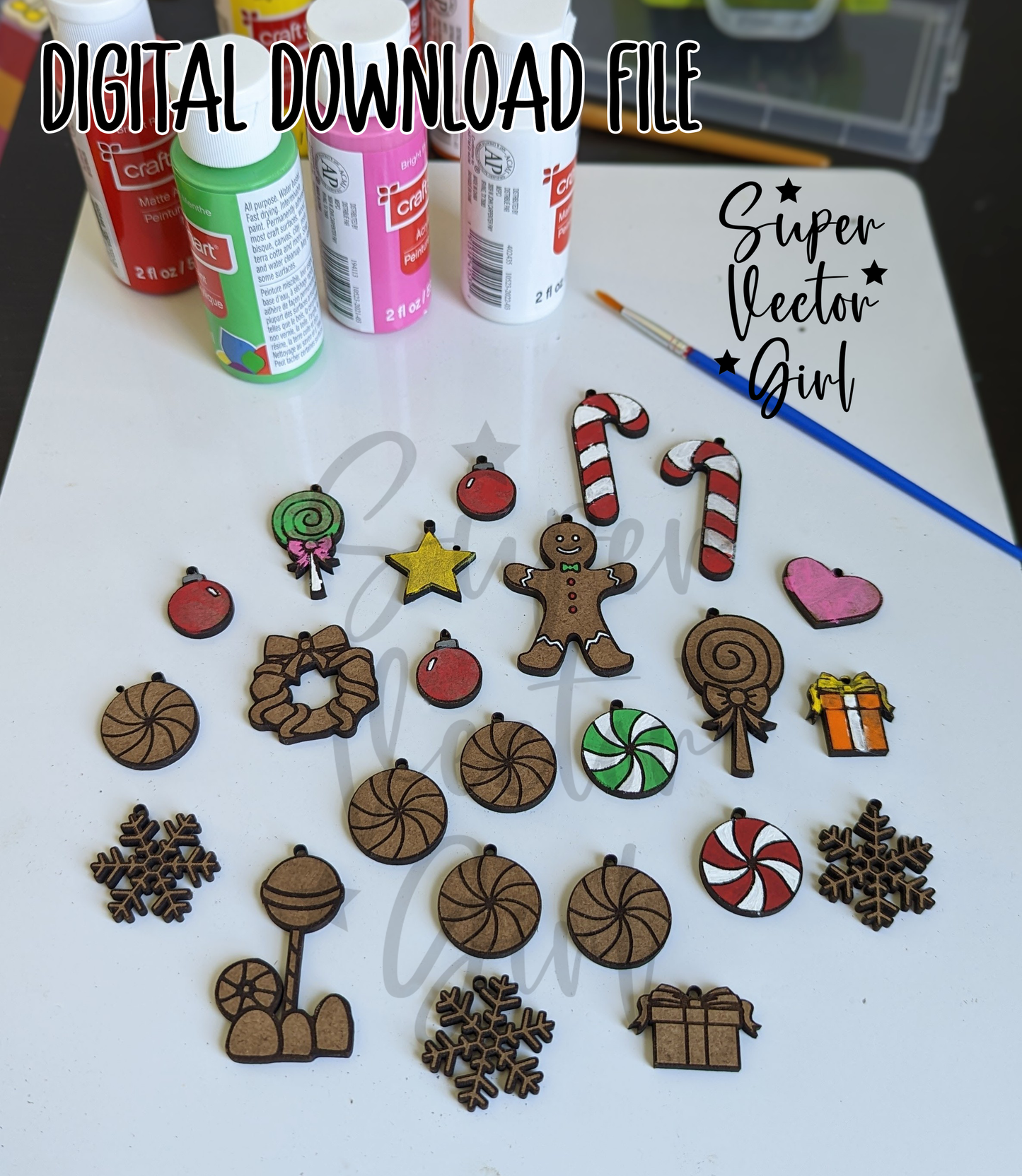 Gingerbread House Advent Calendar, SVG, Digital Laser Cut File, xTool Glowforge files, DIY Count down to Christmas, wooden ornaments