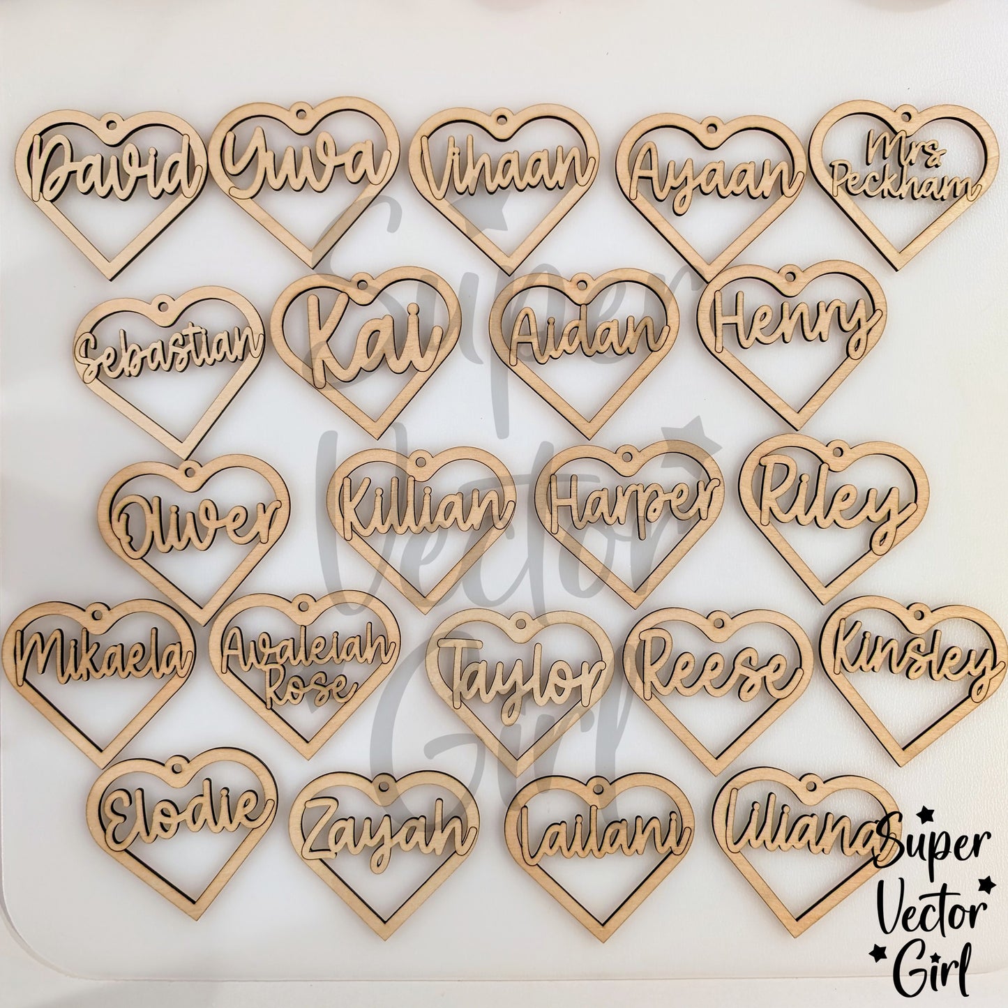 Valentine's Day Heart Name Tag, SVG, Laser Cut File Files, Heart Shaped Gift Tag, Personalized Name Tag, Classroom Exchange